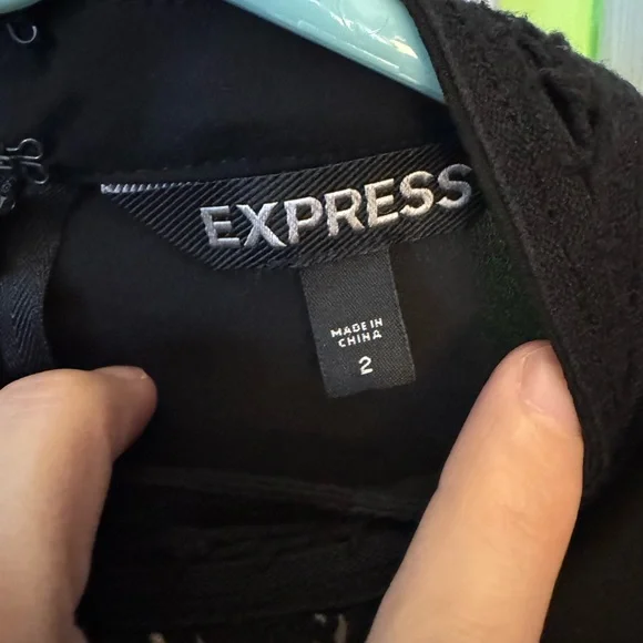 Express Black Lace Sleeve Dress - Picture 4 of 4